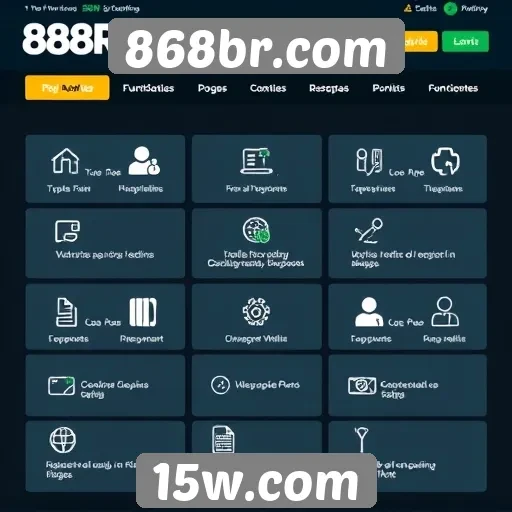 Recursos e funcionalidades do site 868br.com